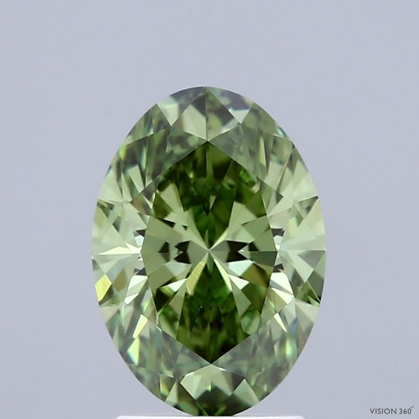 IGI 2.01ct Oval Fancy Vivid Green VS1 - Loose Lab Diamond: IGI 2.01ct Oval Fancy Vivid Green VS1 - Loose Lab Diamond Loose lab-grown oval diamond from IGI, 2.01ct, fancy vivid green color, VS1 clarity, excellent polish and symmetry, measuring 10.12L x 7.16W x