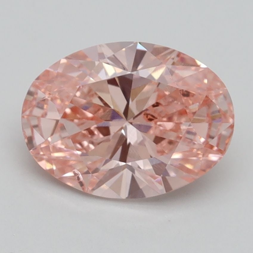 Loose Lab Diamond IGI Oval 1.9ct Fancy Vivid Pink SI2: Loose Lab Diamond IGI Oval 1.9ct Fancy Vivid Pink SI2 Loose Lab Diamond IGI Oval 1.9ct Fancy Vivid Pink SI2, featuring excellent polish and symmetry, measuring 9.57L x 7.06W x 4.34H, with IGI certific