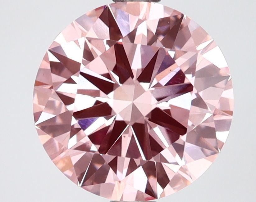 IGI Loose Lab Diamond Round 2.5ct Fancy Vivid Pink VS1: IGI Loose Lab Diamond Round 2.5ct Fancy Vivid Pink VS1 IGI Loose Lab Diamond Round 2.5ct Fancy Vivid Pink VS1, featuring excellent cut, polish, and symmetry, with dimensions of 8.77L x 8.81W x 5.2H an