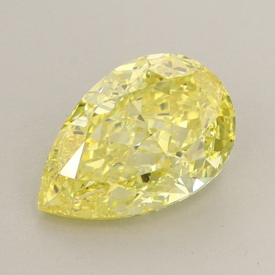 Loose Lab Diamond IGI Pear 2.25ct Fancy Vivid Yellow VVS2: Loose Lab Diamond IGI Pear 2.25ct Fancy Vivid Yellow VVS2 Loose Lab Diamond IGI Pear, 2.25ct, Fancy Vivid Yellow, VVS2 clarity, with VG polish and symmetry, measuring 10.32L x 6.79W x 4.32H, certified