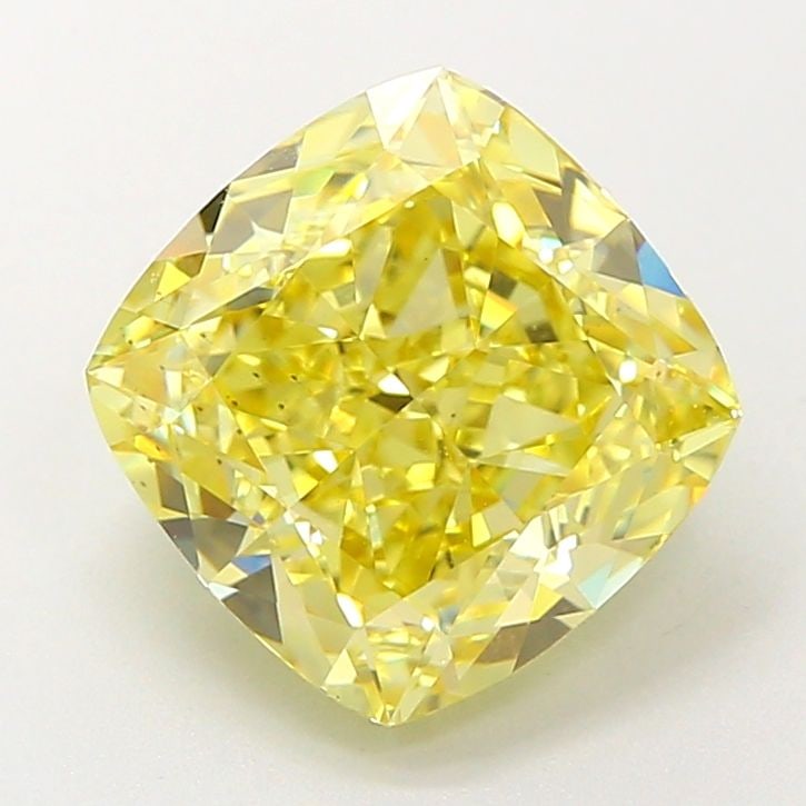 Loose Lab Diamond IGI Cushion Modified 3.08ct Fancy Intense Yellow VS2: Loose Lab Diamond IGI Cushion Modified 3.08ct Fancy Intense Yellow VS2 Loose Lab Diamond IGI certified, 3.08 carats, Cushion Modified cut, Fancy Intense Yellow color, VS2 clarity, with measurements