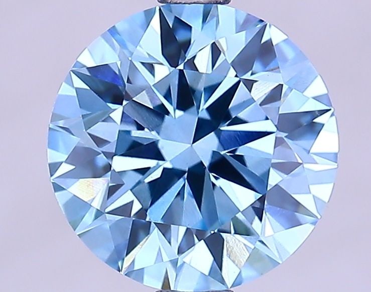 Loose Lab Diamond IGI Round 2.24ct Fancy Vivid Blue VS1 Ideal: Loose Lab Diamond IGI Round 2.24ct Fancy Vivid Blue VS1 Ideal Loose Lab Diamond IGI Round 2.24ct Fancy Vivid Blue VS1 Ideal, featuring ideal cut, excellent polish and symmetry, measures 8.35L x 8.41W