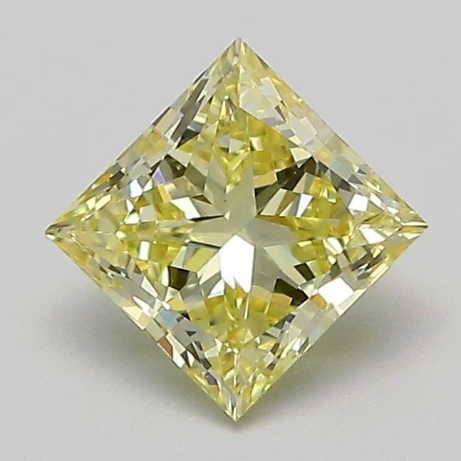 Loose Lab Diamond IGI Princess 1.03ct Fancy Light Yellow VS1: Loose Lab Diamond IGI Princess 1.03ct Fancy Light Yellow VS1 Loose Lab Diamond IGI Princess 1.03ct Fancy Light Yellow VS1 featuring good polish and symmetry, dimensions are 5.49L x 5.36W x 3.76H, cert