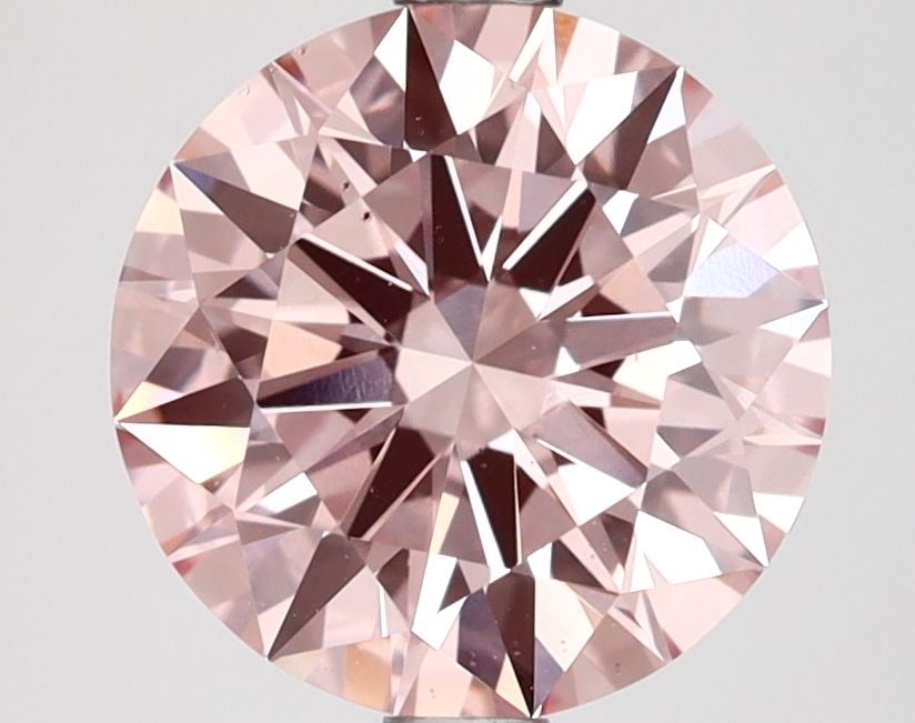 Ideal Loose Lab Diamond IGI Round 2.54ct Fancy Intense Pink VS2: Ideal Loose Lab Diamond IGI Round 2.54ct Fancy Intense Pink VS2 Ideal loose lab-grown diamond, IGI certified, weighing 2.54ct, round cut, color Fancy Intense Pink, clarity VS2, measurements 8.84L x 8.