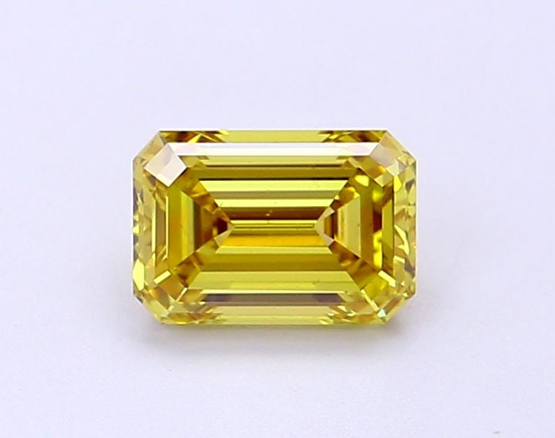 Loose Lab Diamond IGI Emerald 1.06ct Fancy Intense Yellow VS2: Loose Lab Diamond IGI Emerald 1.06ct Fancy Intense Yellow VS2 Loose lab-grown diamond, IGI certified, weighing 1.06ct with an emerald cut, color Fancy Intense Yellow, clarity VS2, measurements 6.99L x