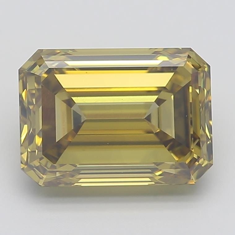 Loose Lab Diamond IGI Emerald 3.0ct Fancy Intense Brownish Yellow VVS2: Loose Lab Diamond IGI Emerald 3.0ct Fancy Intense Brownish Yellow VVS2 Loose Lab Diamond weighing 3.0ct, colored Fancy Intense Brownish Yellow with VVS2 clarity, featuring excellent polish and