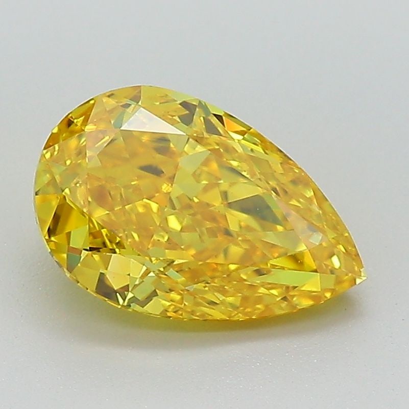 Loose Lab Diamond IGI Pear 1.73ct Fancy Vivid Yellow VS2: Loose Lab Diamond IGI Pear 1.73ct Fancy Vivid Yellow VS2 Loose Lab Diamond weighing 1.73ct, featuring Fancy Vivid Yellow color and VS2 clarity, with excellent polish and very good symmetry. IGI