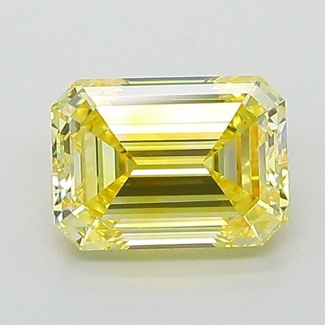 Loose Lab Diamond IGI Emerald 1.21ct Fancy Vivid Yellow VVS1: Loose Lab Diamond IGI Emerald 1.21ct Fancy Vivid Yellow VVS1 Loose Lab Diamond IGI Emerald, 1.21ct, Fancy Vivid Yellow, VVS1 clarity, with VG polish and symmetry. Certified by IGI, measurements are 6.