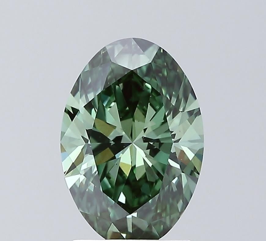 Loose Lab Diamond IGI Oval 2.03ct Fancy Vivid Green VS1: Loose Lab Diamond IGI Oval 2.03ct Fancy Vivid Green VS1 Loose Lab Diamond IGI Oval, 2.03ct, Fancy Vivid Green, VS1 clarity, with EX polish and symmetry. Certified by IGI, measurements are 10.39L X 7.1