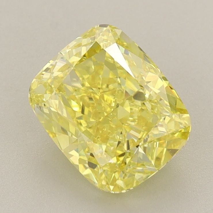 Cushion Brilliant 1.73ct Fancy Vivid Yellow VVS2 - IGI Loose Lab Diamond: Cushion Brilliant 1.73ct Fancy Vivid Yellow VVS2 - IGI Loose Lab Diamond Cushion Brilliant 1.73ct Fancy Vivid Yellow VVS2 - IGI Loose Lab Diamond, featuring excellent polish, very good symmetry, and m