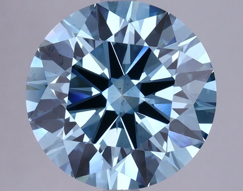 Round 4.54ct Fancy Vivid Blue VS1 - IGI Ideal Loose Lab Diamond: Round 4.54ct Fancy Vivid Blue VS1 - IGI Ideal Loose Lab Diamond Round 4.54ct Fancy Vivid Blue VS1 - IGI Ideal Loose Lab Diamond, with excellent polish and symmetry, and dimensions of 10.66L x 10.71W x
