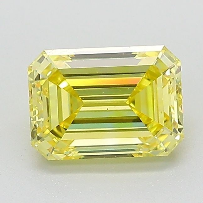 Loose Lab Diamond IGI Emerald 1.32ct Fancy Vivid Yellow VVS2: Loose Lab Diamond IGI Emerald 1.32ct Fancy Vivid Yellow VVS2 This loose lab-grown diamond is an emerald cut, weighing 1.32 carats, with fancy vivid yellow color and VVS2 clarity, certified by IGI. Ite