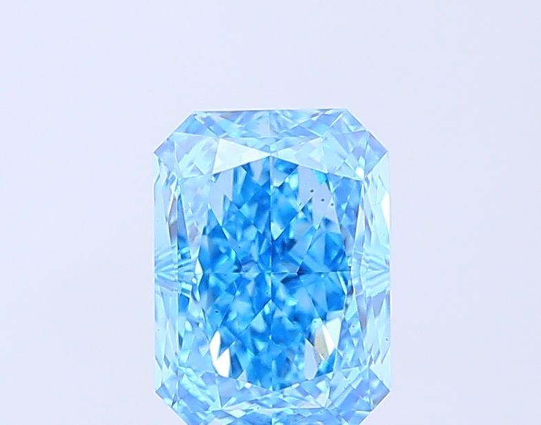 IGI 2.05ct Radiant Fancy Vivid Blue VS2 - Loose Lab Diamond: IGI 2.05ct Radiant Fancy Vivid Blue VS2 - Loose Lab Diamond Loose Lab Diamond IGI Radiant, 2.05ct, Fancy Vivid Blue color, VS2 clarity, with excellent polish and symmetry; measures 8.44mm x 6.09mm x 4