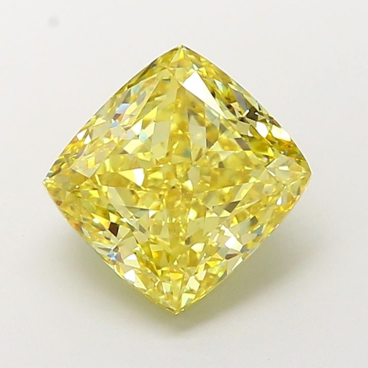 Loose Lab Diamond IGI Cushion Modified 4.07ct Fancy Intense Yellow VS2: Loose Lab Diamond IGI Cushion Modified 4.07ct Fancy Intense Yellow VS2 Loose Lab Diamond IGI Cushion Modified, 4.07ct, Fancy Intense Yellow, VS2 clarity, featuring EX polish and symmetry. Certified by