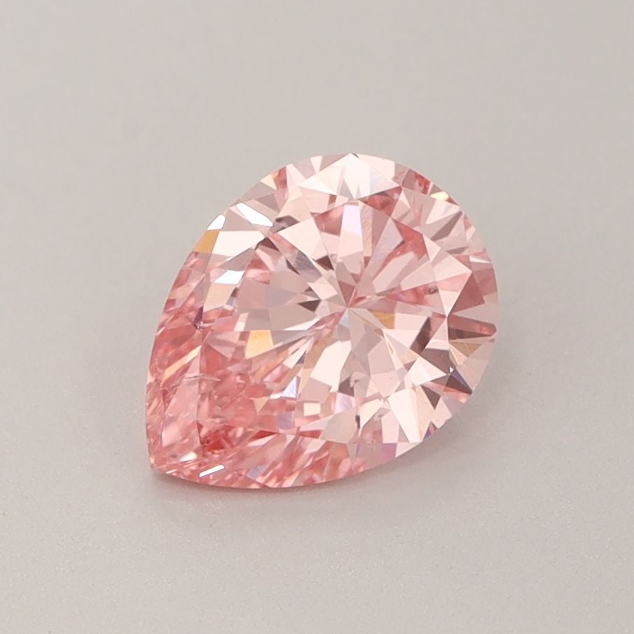 Loose Lab Diamond IGI Pear 1.07ct Fancy Vivid Pink SI1: Loose Lab Diamond IGI Pear 1.07ct Fancy Vivid Pink SI1 IGI certified loose lab-grown diamond, 1.07ct pear shape, fancy vivid pink color, clarity SI1, featuring good polish and fair symmetry, measuring