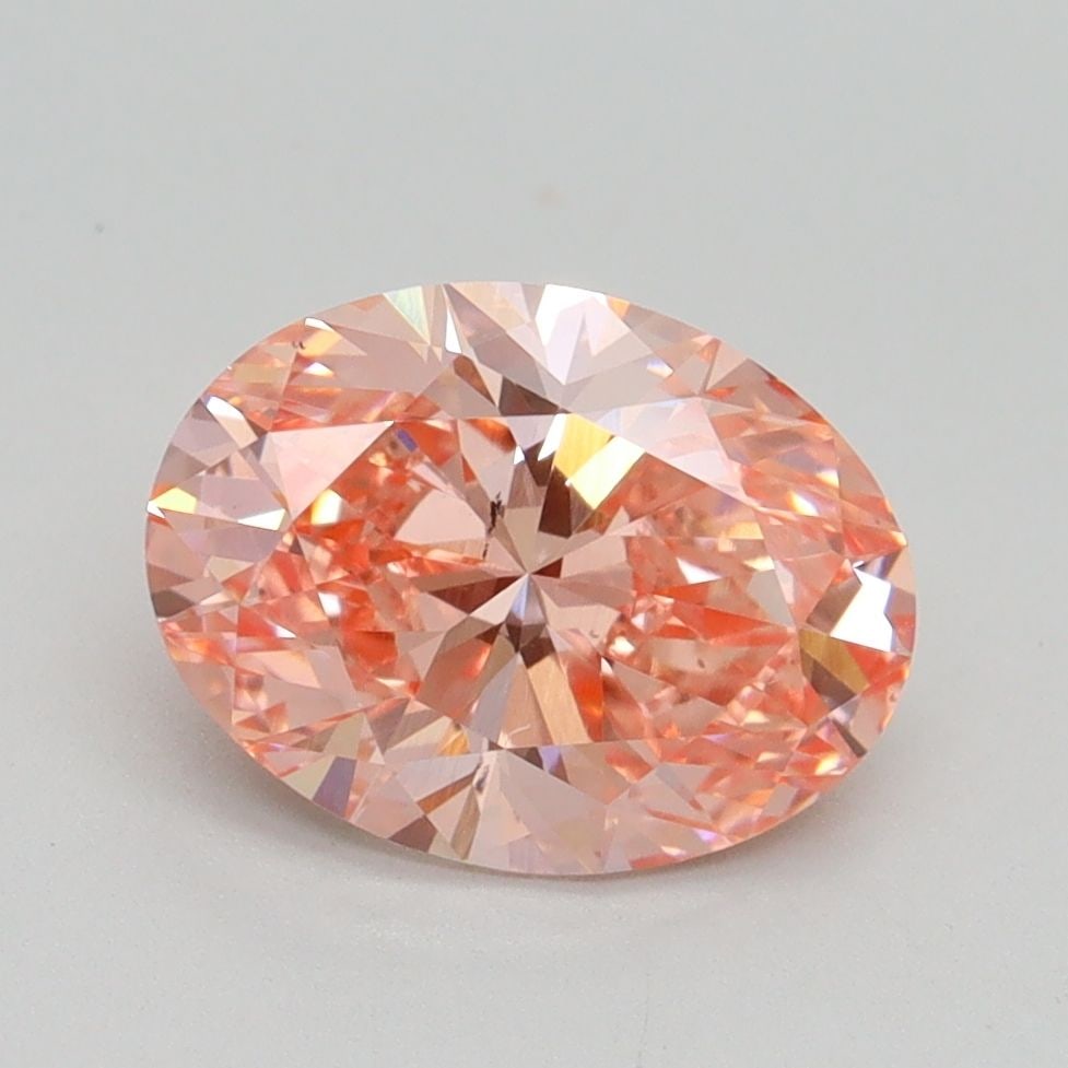 Loose Lab Diamond IGI Oval 2.0ct Fancy Vivid Pink VS2: Loose Lab Diamond IGI Oval 2.0ct Fancy Vivid Pink VS2 Loose Lab Diamond IGI Oval 2.0ct Fancy Vivid Pink VS2, features excellent polish and good symmetry, measuring 9.62L x 7.19W x 4.53H, certified by