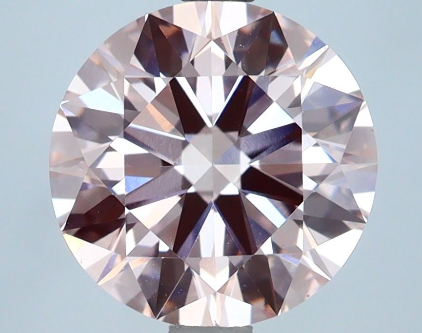 Loose Lab Diamond IGI Round 2.91ct Fancy Pink VS1 - Ideal: Loose Lab Diamond IGI Round 2.91ct Fancy Pink VS1 - Ideal Loose Lab Diamond IGI Round 2.91ct Fancy Pink VS1 with ideal cut, excellent polish and symmetry, measuring 9.15L x 9.24W x 5.51H, certified by