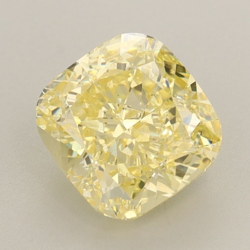 IGI Cushion Brilliant 2.55ct Fancy Vivid Yellow VS2 - Lab Diamond Loose: IGI Cushion Brilliant 2.55ct Fancy Vivid Yellow VS2 - Lab Diamond Loose Loose lab diamond, 2.55ct, cushion brilliant cut, color Fancy Vivid Yellow, clarity VS2, with excellent polish and symmetry, cer