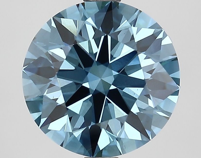 IGI Round 2.69ct Fancy Vivid Blue VS1 - Ideal Lab Diamond Loose: IGI Round 2.69ct Fancy Vivid Blue VS1 - Ideal Lab Diamond Loose Loose lab-grown diamond, 2.69ct, Fancy Vivid Blue, VS1 clarity, with IGI certification. Measurements are 8.92L x 8.99W x 5.45H. Item Spe