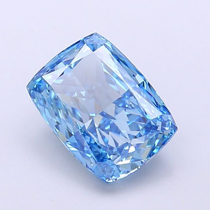 IGI 2.03ct Cushion Modified Fancy Vivid Blue VS1 - Loose Lab Diamond: IGI 2.03ct Cushion Modified Fancy Vivid Blue VS1 - Loose Lab Diamond IGI certified loose lab diamond weighing 2.03ct, with a Cushion Modified cut, Fancy Vivid Blue color, and VS1 clarity; measures 8.6