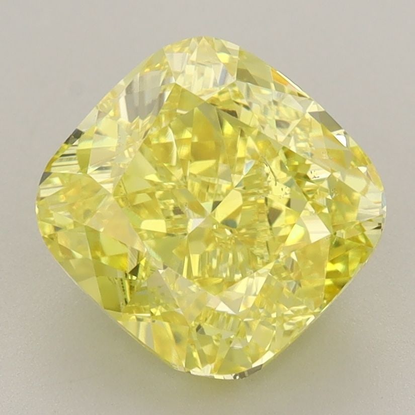 IGI 3.51ct Cushion Modified Fancy Vivid Yellow VS2 - Loose Lab Diamond (1 of 1)