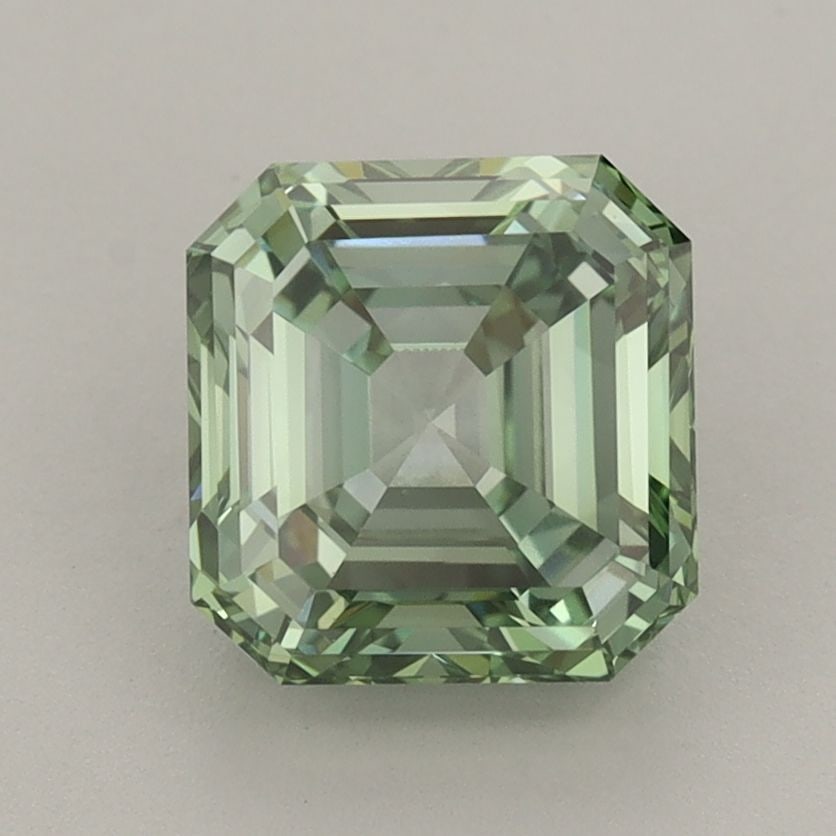 Loose Lab Diamond IGI Asscher 2.08ct Fancy Vivid Green VVS2: Loose Lab Diamond IGI Asscher 2.08ct Fancy Vivid Green VVS2 This 2.08ct loose lab diamond has an Asscher cut, showcases a Fancy Vivid Green color, and is graded VVS2 in clarity, certified by IGI. It f