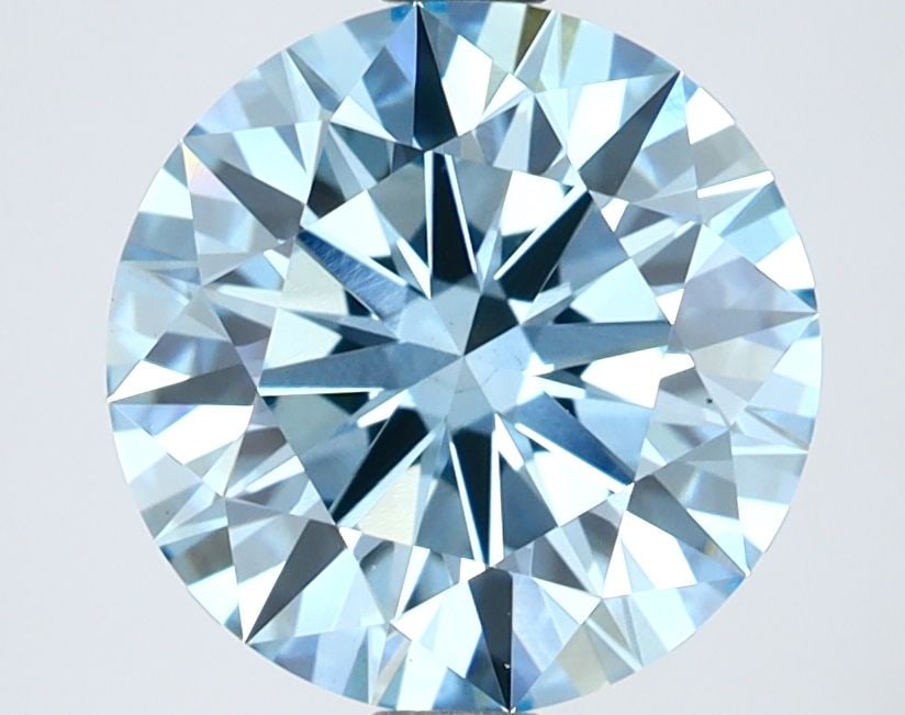 Loose Lab Diamond IGI Round 2.54ct Fancy Vivid Blue VS1: Loose Lab Diamond IGI Round 2.54ct Fancy Vivid Blue VS1 Loose Lab Diamond IGI Round 2.54ct in Fancy Vivid Blue color, VS1 clarity, with good polish and symmetry. Certified by IGI, measurements are 8.7