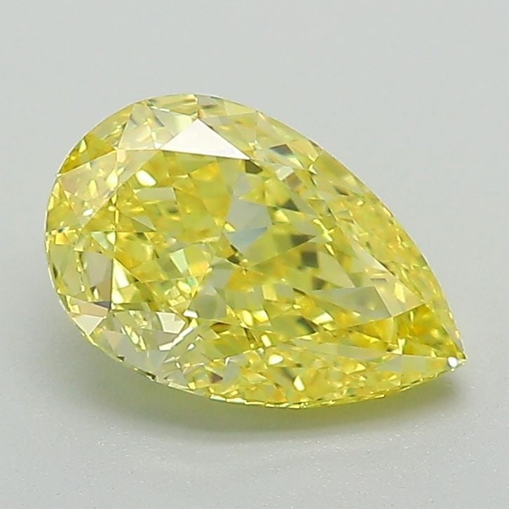 Loose Lab Diamond IGI Pear 1.68ct Fancy Vivid Yellow VVS2: Loose Lab Diamond IGI Pear 1.68ct Fancy Vivid Yellow VVS2 Loose lab-grown diamond IGI certified, 1.68ct in a pear shape, featuring a fancy vivid yellow color with VVS2 clarity. Measurements are 9.55L