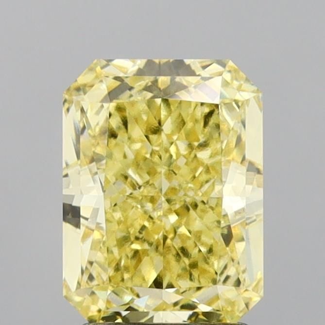 Loose Lab Diamond IGI 2.1ct Fancy Yellow VVS2: Loose Lab Diamond IGI 2.1ct Fancy Yellow VVS2 Loose Lab Diamond, IGI certified, weighing 2.1ct in Fancy Yellow color, VVS2 clarity, with EX polish and symmetry, measuring 8.48L x 6.25W x 4.39H. Item