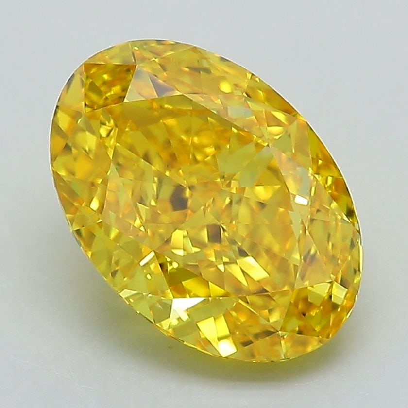 Loose Lab Diamond IGI Oval 3.05ct Fancy Vivid Yellow VS1: Loose Lab Diamond IGI Oval 3.05ct Fancy Vivid Yellow VS1 Loose Lab Diamond, IGI certified, 3.05ct, Fancy Vivid Yellow, Clarity VS1, Excellent Polish and Symmetry, dimensions 10.72L x 7.47W x 4.92H. It