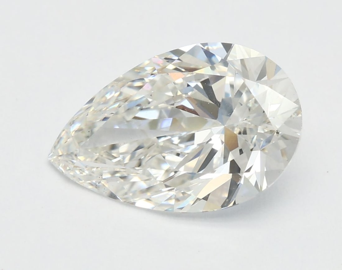 Loose Lab Diamond IGI Pear 2.08ct G VS2: Loose Lab Diamond IGI Pear 2.08ct G VS2 This is a 2.08ct loose lab-grown pear diamond with color G and VS2 clarity, certified by IGI, measuring 11.08L x 7.16W x 4.39H mm. Item Specifics: Source: This
