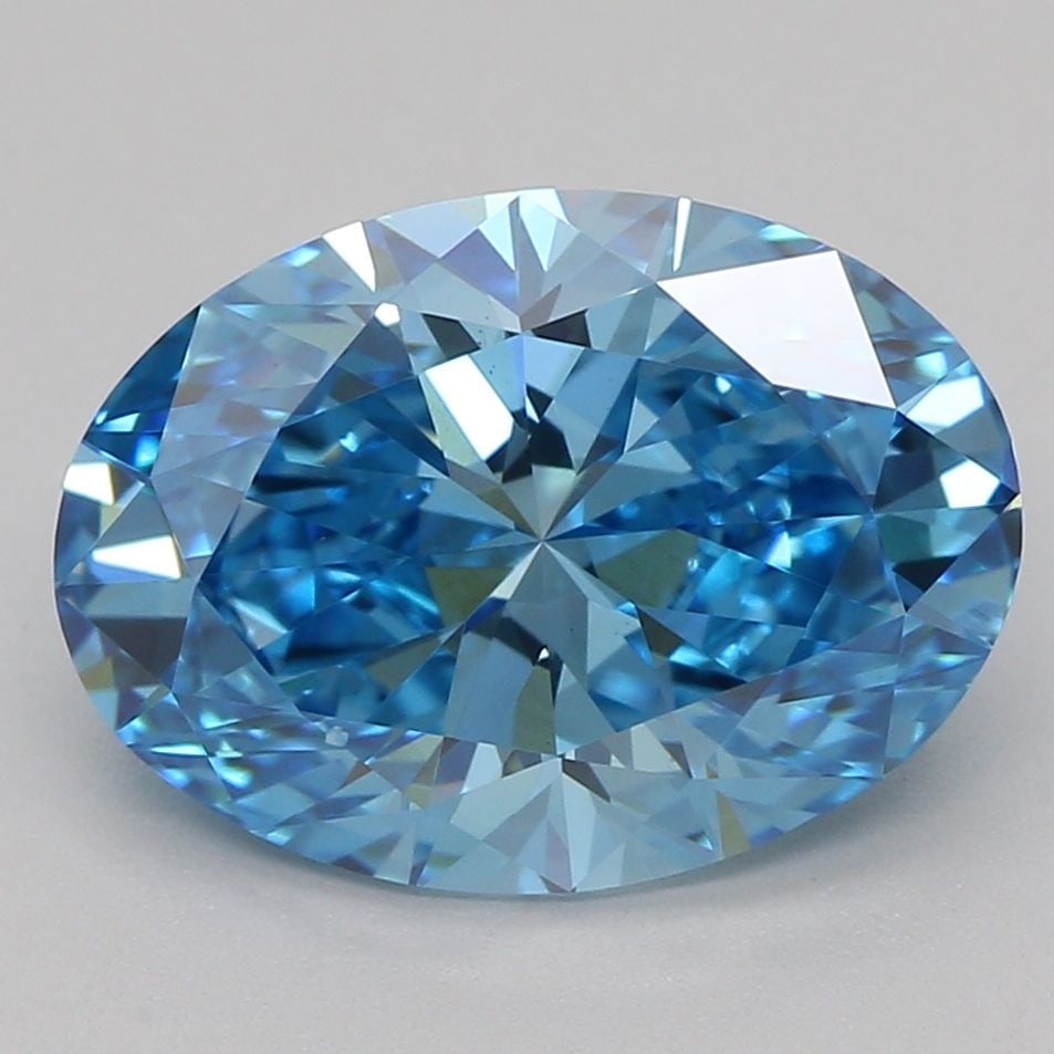 Loose Lab Diamond IGI Oval 2.04ct Fancy Vivid Blue VS1: Loose Lab Diamond IGI Oval 2.04ct Fancy Vivid Blue VS1 This 2.04ct IGI-certified oval lab-grown diamond showcases Fancy Vivid Blue color and VS1 clarity, with excellent polish and symmetry. Item Speci