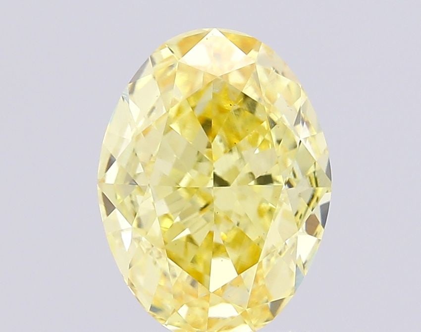 Loose Lab Diamond 1.9ct IGI Oval Fancy Intense Yellow VS1: Loose Lab Diamond 1.9ct IGI Oval Fancy Intense Yellow VS1 Loose Lab Diamond 1.9ct IGI Oval Fancy Intense Yellow VS1, features very good symmetry and excellent polish, certified by IGI, measures 8.83L