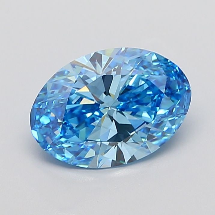 Loose Lab Diamond IGI Oval 3.34ct Fancy Vivid Blue VS1: Loose Lab Diamond IGI Oval 3.34ct Fancy Vivid Blue VS1 This 3.34ct loose lab-grown diamond features an oval shape, fancy vivid blue color, VS1 clarity, and excellent polish and symmetry, certified by