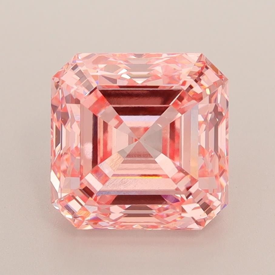 Loose Lab Diamond 3.56ct Fancy Intense Pink VS1 - IGI Square Emerald: Loose Lab Diamond 3.56ct Fancy Intense Pink VS1 - IGI Square Emerald Loose lab diamond weighing 3.56ct in a fancy intense pink color with VS1 clarity, certified by IGI. Measurements are 8.27L x 8.25W