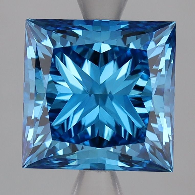 Loose Lab Diamond 3.0ct Fancy Deep Blue VS2 - IGI Princess: Loose Lab Diamond 3.0ct Fancy Deep Blue VS2 - IGI Princess Loose lab diamond weighing 3.0ct featuring a fancy deep blue color and VS2 clarity, certified by IGI. Measurements are 7.89L x 7.8W x 5.56H.