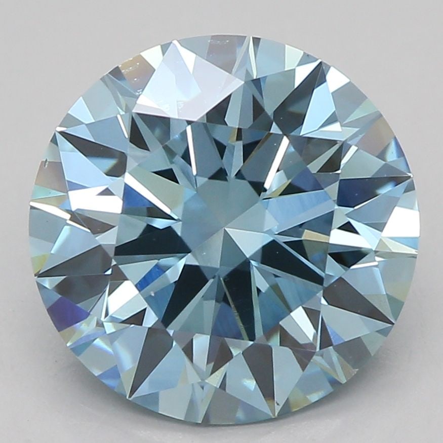 Ideal Loose Lab Diamond IGI Round 2.51ct Fancy Vivid Blue VS1: Ideal Loose Lab Diamond IGI Round 2.51ct Fancy Vivid Blue VS1 Ideal Loose Lab Diamond IGI certified, 2.51ct round cut with fancy vivid blue color and VS1 clarity, excellent polish and symmetry. Item S