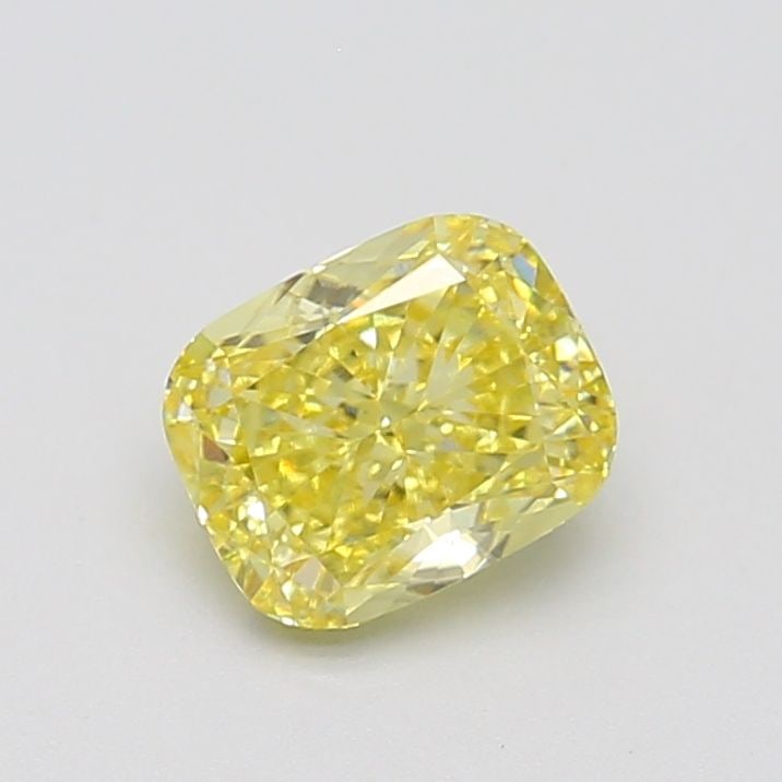 Loose Lab Diamond IGI Cushion Modified 1.23ct Fancy Intense Yellow VVS2: Loose Lab Diamond IGI Cushion Modified 1.23ct Fancy Intense Yellow VVS2 Loose Lab Diamond IGI Cushion Modified, 1.23ct, Color Fancy Intense Yellow, Clarity VVS2, with EX Polish and EX Symmetry. Certif