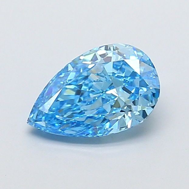 Loose Lab Diamond IGI Pear 1.52ct Fancy Vivid Blue VS2: Loose Lab Diamond IGI Pear 1.52ct Fancy Vivid Blue VS2 Loose Lab Diamond IGI Pear 1.52ct in Fancy Vivid Blue with VS2 clarity, featuring EX polish and symmetry; dimensions are 9.45L x 5.94W x 3.91H. I
