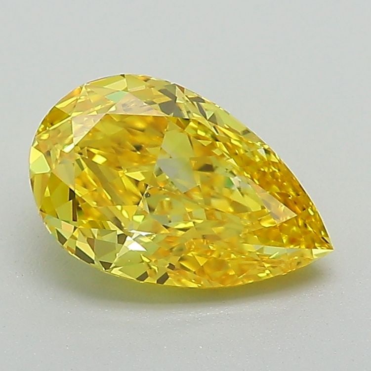 Loose Lab Diamond IGI Pear 1.58ct Fancy Vivid Yellow VVS2: Loose Lab Diamond IGI Pear 1.58ct Fancy Vivid Yellow VVS2 Loose Lab Diamond IGI Pear, 1.58ct featuring Fancy Vivid Yellow color, VVS2 clarity, Excellent polish and symmetry, measures 9.66L x 6.12W x 3