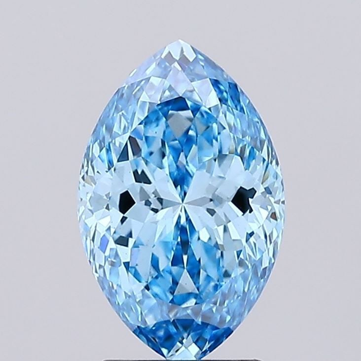 Loose Lab Diamond IGI 2.58ct Fancy Vivid Blue VS1 - Marquise: Loose Lab Diamond IGI 2.58ct Fancy Vivid Blue VS1 - Marquise Loose lab-grown diamond, 2.58ct, IGI certified, marquise cut, fancy vivid blue color, clarity VS1, with excellent polish and symmetry. Item