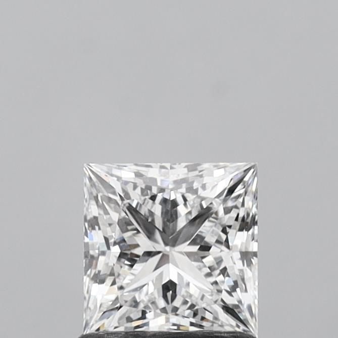 Loose Lab Diamond IGI Princess 1.04ct D VS2: Loose Lab Diamond IGI Princess 1.04ct D VS2 Loose lab-created diamond weighing 1.04ct with a princess cut, color D, clarity VS2, and IGI certification. It measures 5.52L x 5.42W x 3.96H, with excellen