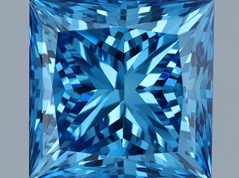 Loose Lab Diamond IGI Princess 1.0ct Fancy Vivid Blue VVS2: Loose Lab Diamond IGI Princess 1.0ct Fancy Vivid Blue VVS2 Loose lab diamond IGI Princess 1.0ct Fancy Vivid Blue VVS2, featuring excellent polish and symmetry, with measurements of 5.4L x 5.33W x 3.95