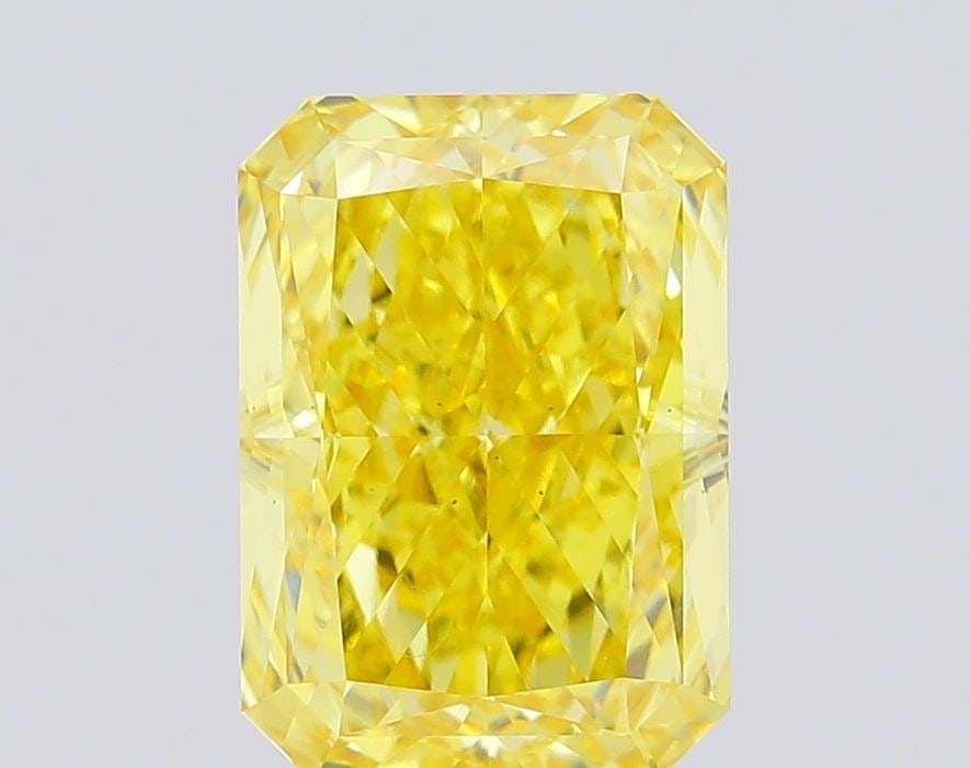 Loose Lab Diamond IGI Radiant 4.91ct Fancy Vivid Yellow VS2: Loose Lab Diamond IGI Radiant 4.91ct Fancy Vivid Yellow VS2 Loose lab diamond IGI Radiant 4.91ct Fancy Vivid Yellow VS2, featuring excellent polish and symmetry, with dimensions of 11.38L x 8.11W x 5.