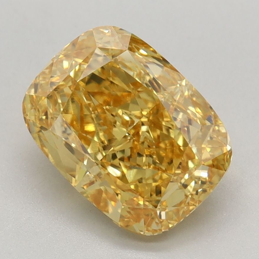 Loose Lab Diamond IGI Cushion Modified 2.01ct Fancy Vivid Yellow VVS2: Loose Lab Diamond IGI Cushion Modified 2.01ct Fancy Vivid Yellow VVS2 Loose lab diamond IGI certified, 2.01ct cushion modified cut with a fancy vivid yellow color and VVS2 clarity. Measures 8.4L x