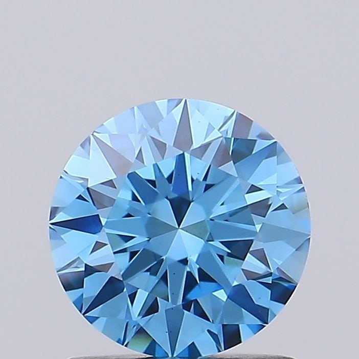 Ideal Loose Lab Diamond IGI Round 1.02ct Fancy Vivid Blue VS1: Ideal Loose Lab Diamond IGI Round 1.02ct Fancy Vivid Blue VS1 Ideal Loose Lab Diamond IGI Round 1.02ct Fancy Vivid Blue VS1, showcasing EX Polish and Symmetry with measurements of 6.52L X 6.56W X 3.96