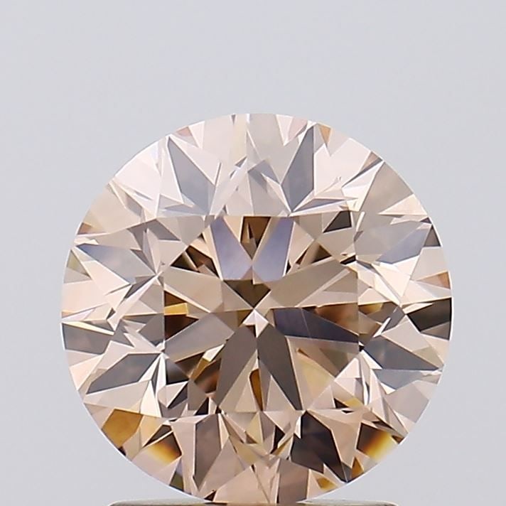 Loose Lab Diamond IGI Round 2.05ct Fancy Light Pinkish Brown VVS2: Loose Lab Diamond IGI Round 2.05ct Fancy Light Pinkish Brown VVS2 Loose lab diamond, IGI certified, round cut, 2.05ct, fancy light pinkish brown color, clarity VVS2, with very good polish and symmetry