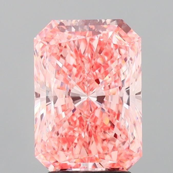 Loose Lab Diamond IGI Radiant 3.04ct Fancy Vivid Pink VS1: Loose Lab Diamond IGI Radiant 3.04ct Fancy Vivid Pink VS1 Loose Lab Diamond IGI Radiant, 3.04ct, fancy vivid pink color, VS1 clarity, with very good polish and excellent symmetry, certified by IGI. It