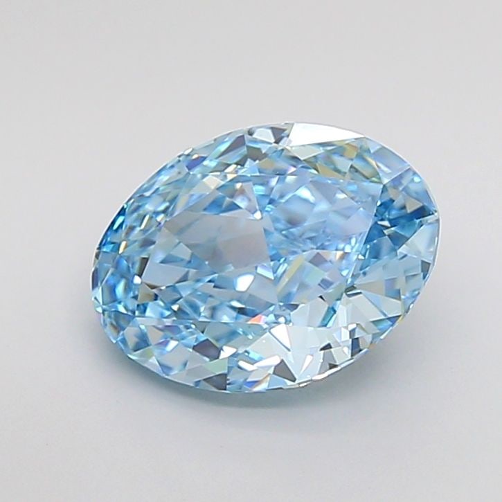 IGI 2.16ct Oval Fancy Vivid Blue VVS2 - Loose Lab Diamond: IGI 2.16ct Oval Fancy Vivid Blue VVS2 - Loose Lab Diamond IGI 2.16ct Oval Fancy Vivid Blue VVS2 loose lab diamond with excellent polish and symmetry, measuring 9.6L x 7.12W x 4.28H, certified by IGI.