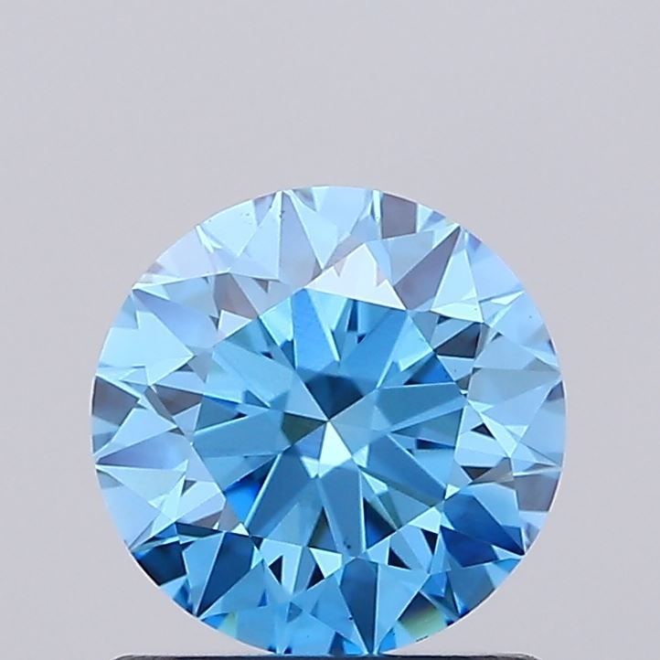 Ideal Loose Lab Diamond IGI Round 1.02ct Fancy Vivid Blue VS1: Ideal Loose Lab Diamond IGI Round 1.02ct Fancy Vivid Blue VS1 Ideal Loose Lab Diamond IGI Round, 1.02ct, Fancy Vivid Blue, Clarity VS1, featuring Excellent Polish and Symmetry, measuring 6.4L x 6.44W